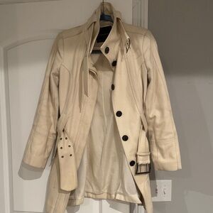Zara Off-White Trench Coat with Belt